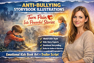 design  anti bullying illustration trailer emotional script  children storybook