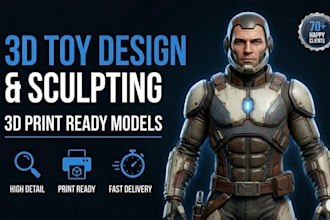 model 3d sculpting and 3d toy design for 3d printing and prototypes