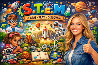 create stem creative children learn interactive educative illustration storybook