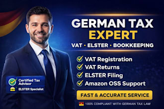 do german tax return, vat return, income corporate tax, bookkeeping for business