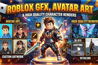 create roblox gfx, avatar art, and high quality character renders