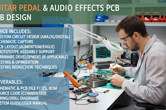 design guitar pedal pcb and custom audio effects circuit for your project