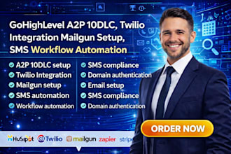 gohighlevel a2p 10dlc twilio integration, mailgun setup, sms workflow automation