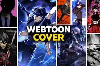 webtoon cover, manga cover, comic cover art webnovel webtoon novel cover art