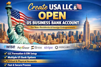 create USA llc and open US business bank account for non residents