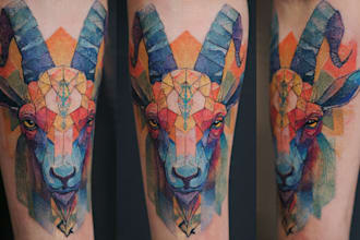 design you geometric, colorful, mythological or animal tattoo