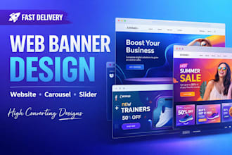 design web banners, website banner, flyer header, carousel banner or slider