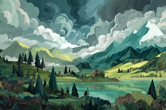 illustrate a surreal landscape or city drawing