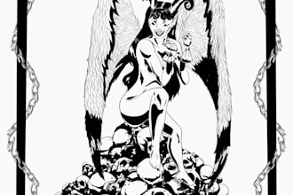 create a dark symbolic tarot illustration or tattoo design