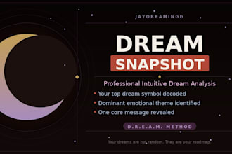 interpret and analyze your dream using my intuitive gift