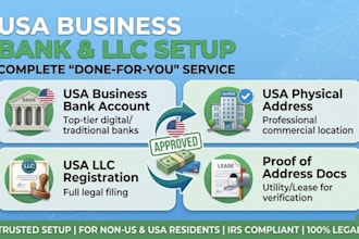 create USA bank, usa physical address, proof of address for USA llc owners