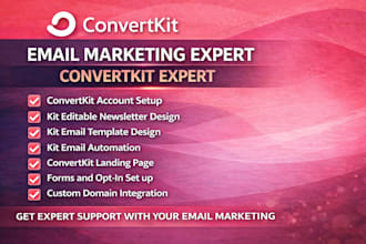 setup convertkit email sequence,newsletter, and landing page