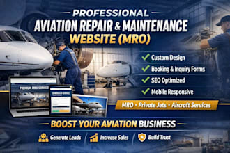design a professional aviation repair and maintenance website mro
