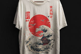 design a japanese t shirt illustration