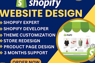 customize shopify store design, redesign shopify website development