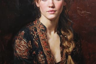 paint a real oil painting on canvas