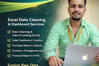 do excel data cleaning, dashboard and mis reporting