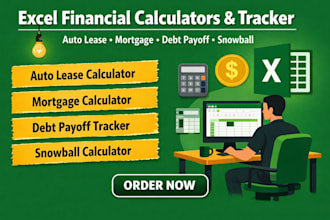 excel auto lease mortgage calculator, dept payoff tracker, snowball calculator