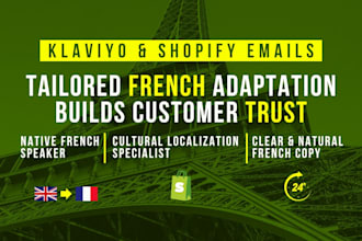 natural french translation and adaptation for klaviyo and shopify emails