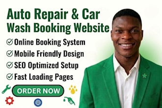 wordpress website for auto detailing,auto repair,  and car wash booking services