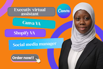 your virtual assistant for admin, data entry, web research ,canva design