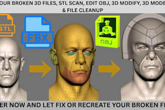 recreate 3d file repair stl scan cleanup convert 3mf obj files for sla printing