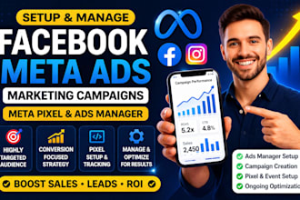 setup and manage facebook ads marketing campaign,fb meta ads manager, meta pixel