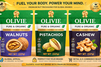 design healthy nuts frozen fruits tea packaging