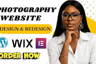design a professional photography website portfolio with online booking