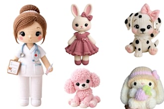 write custom amigurumi crochet patterns with step by step photo tutorials