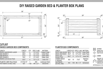 create DIY raised garden bed and planter box plans with cutlist USA UK eu