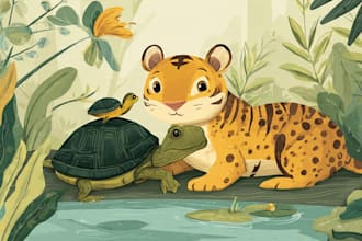 draw animals in cartoon style