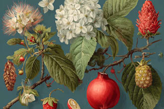 draw modern botanical illustrations for branding and design