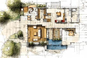 draw 2d architectural floor plan