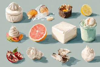 water color food illustrations