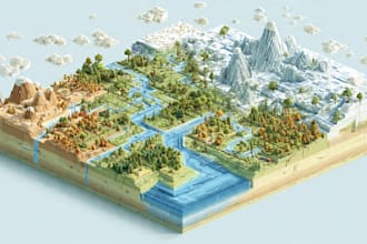 create a isometric map vector illustration
