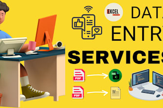 do bulk data entry services and PDF to excel conversion