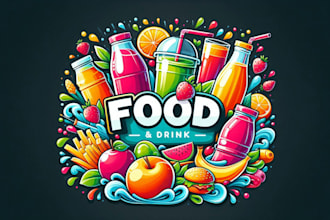 do food drink juice café restaurant fast food logo with creative concept