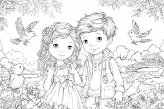 draw children coloring book pages