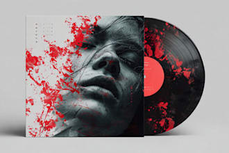 design neon album cover , single cover and mixtape cover art