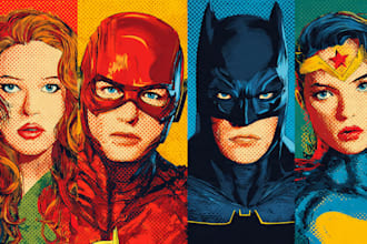 draw comic superhero pop art portraits