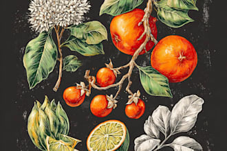 draw modern botanical illustrations and plant art for your creative projects