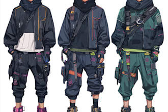 design anime character, cyberpunk character