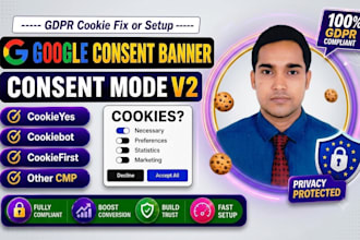fix or setup ccpa, gdpr cookie consent banner and google consent mode v2 via GTM