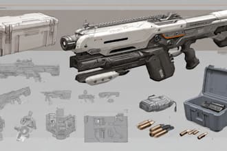 create weapon concept art for you