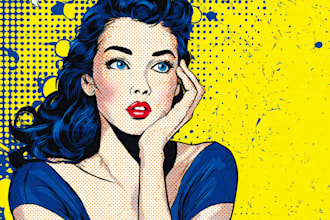 draw a retro pop art roy lichtenstein style
