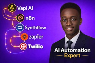 build ai agents with vapi ai, n8n, synthflow, zapier, and twilio automation