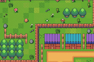 create 2d pixel art tileset, tilemap and game assets for 2d game environment