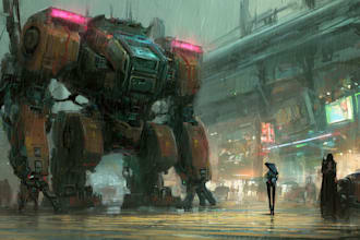 design sci fi mecha and robot concept art