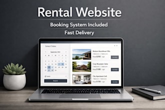 create rental website with booking system for car party, airbnb, vacation rental